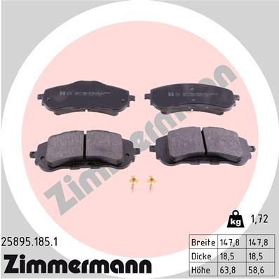 ZIMMERMANN 25895.185.1 Brake Pad Set, disc brake