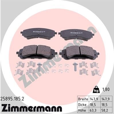 ZIMMERMANN 25895.185.2 Brake Pad Set, disc brake