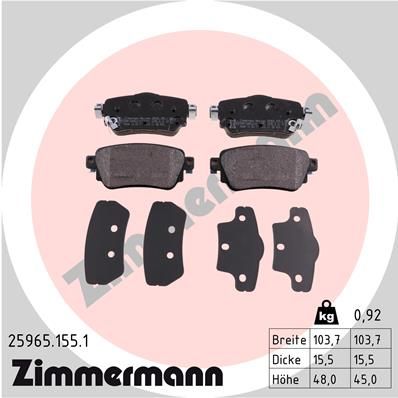 ZIMMERMANN 25965.155.1 Brake Pad Set, disc brake