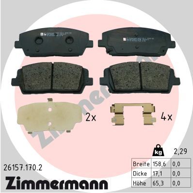 ZIMMERMANN 26157.170.2 Brake Pad Set, disc brake