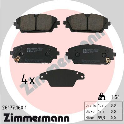 ZIMMERMANN 26177.160.1 Brake Pad Set, disc brake