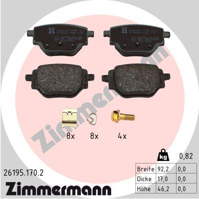 ZIMMERMANN 26195.170.2 Brake Pad Set, disc brake