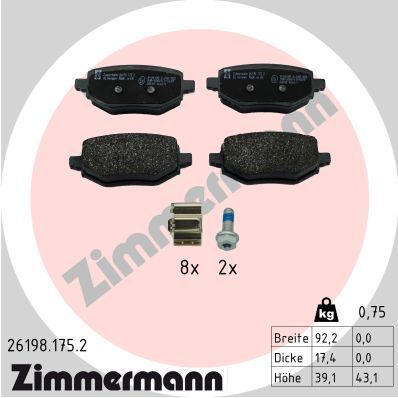 ZIMMERMANN 26198.175.2 Brake Pad Set, disc brake