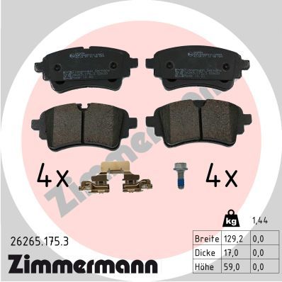 Brake Pad Set, disc brake ZIMMERMANN 26265.175.3