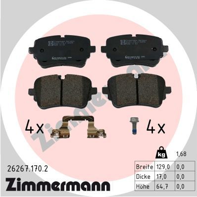 Brake Pad Set, disc brake ZIMMERMANN 26267.170.2