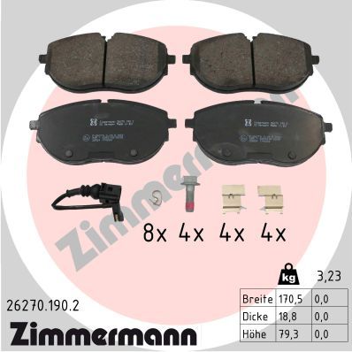 ZIMMERMANN 26270.190.2 Brake Pad Set, disc brake