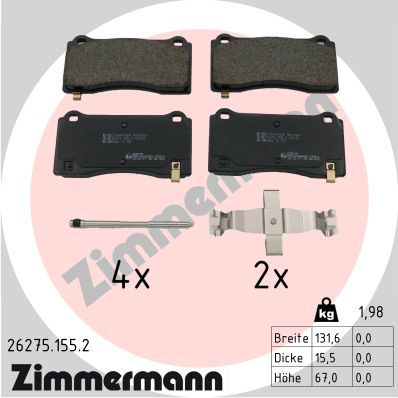 Brake Pad Set, disc brake ZIMMERMANN 26275.155.2
