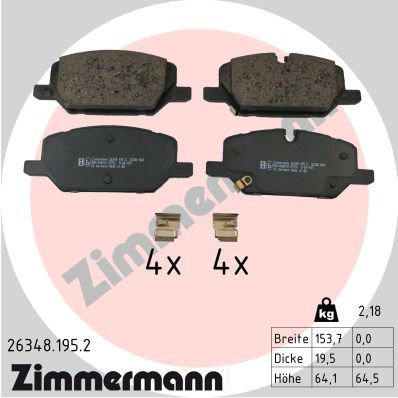 Brake Pad Set, disc brake ZIMMERMANN 26348.195.2