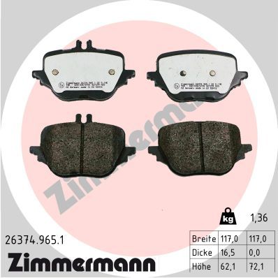 Brake Pad Set, disc brake ZIMMERMANN 26374.965.1