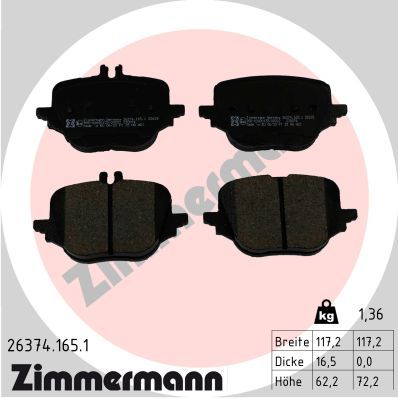 Brake Pad Set, disc brake ZIMMERMANN 26374.165.1