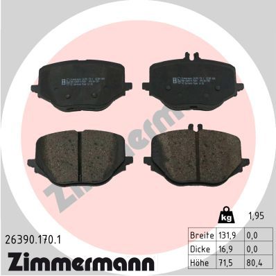 Brake Pad Set, disc brake ZIMMERMANN 26390.170.1