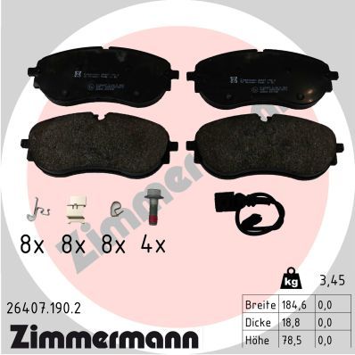 ZIMMERMANN 26407.190.2 Brake Pad Set, disc brake
