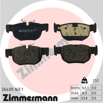 ZIMMERMANN 26409.160.1 Brake Pad Set, disc brake