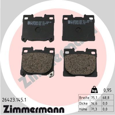 Brake Pad Set, disc brake ZIMMERMANN 26423.145.1