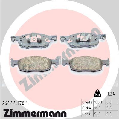 Brake Pad Set, disc brake ZIMMERMANN 26444.170.1