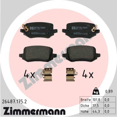 ZIMMERMANN 26487.175.2 Brake Pad Set, disc brake
