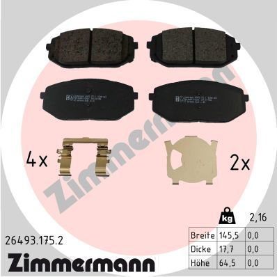 Brake Pad Set, disc brake ZIMMERMANN 26493.175.2
