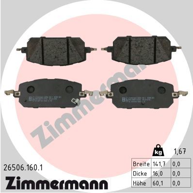 Brake Pad Set, disc brake ZIMMERMANN 26506.160.1