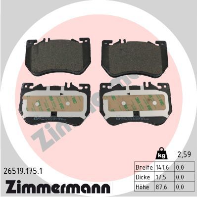 Brake Pad Set, disc brake ZIMMERMANN 26519.175.1