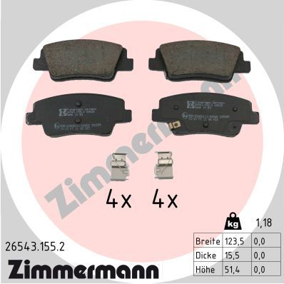 ZIMMERMANN 26543.155.2 Brake Pad Set, disc brake