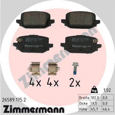 ZIMMERMANN 26589.175.2 Brake Pad Set, disc brake