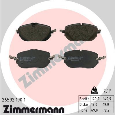 Brake Pad Set, disc brake ZIMMERMANN 26592.190.1