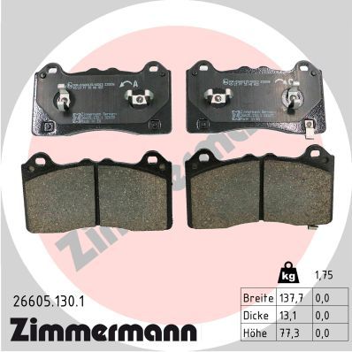 Brake Pad Set, disc brake ZIMMERMANN 26605.130.1