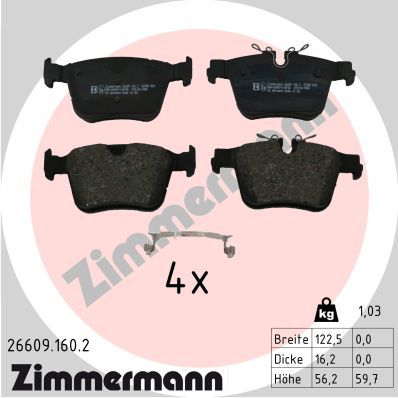 Brake Pad Set, disc brake ZIMMERMANN 26609.160.2