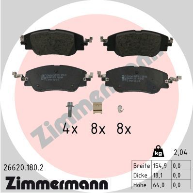 Brake Pad Set, disc brake ZIMMERMANN 26620.180.2