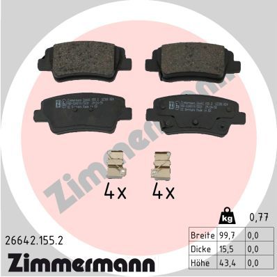 ZIMMERMANN 26642.155.2 Brake Pad Set, disc brake