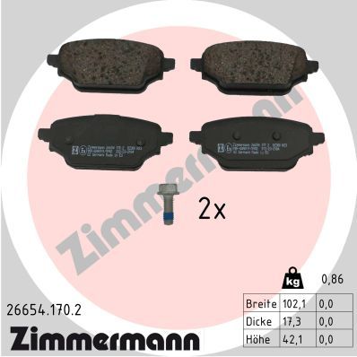 Brake Pad Set, disc brake ZIMMERMANN 26654.170.2