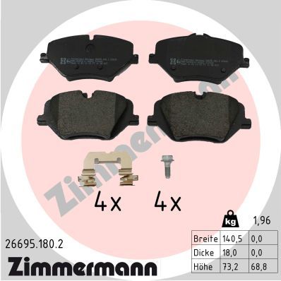 Brake Pad Set, disc brake ZIMMERMANN 26695.180.2