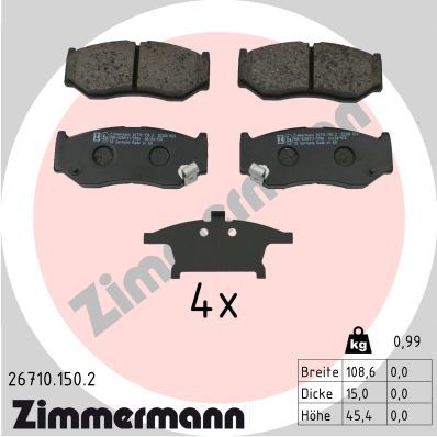 Brake Pad Set, disc brake ZIMMERMANN 26710.150.2