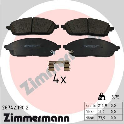 Brake Pad Set, disc brake ZIMMERMANN 26742.190.2