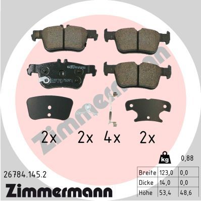 Brake Pad Set, disc brake ZIMMERMANN 26784.145.2