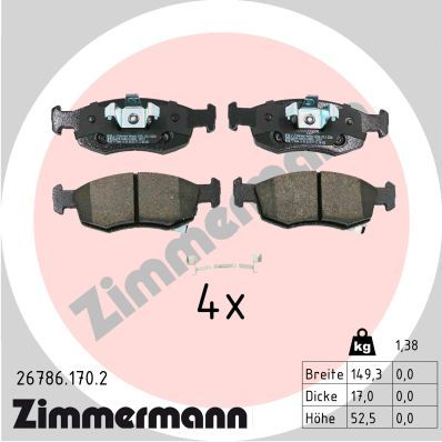 Brake Pad Set, disc brake ZIMMERMANN 26786.170.2