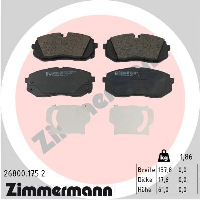 Brake Pad Set, disc brake ZIMMERMANN 26800.175.2