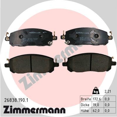 Brake Pad Set, disc brake ZIMMERMANN 26838.190.1