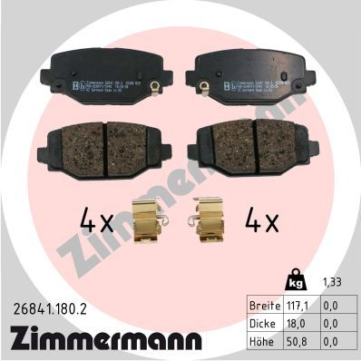 ZIMMERMANN 26841.180.2 Brake Pad Set, disc brake