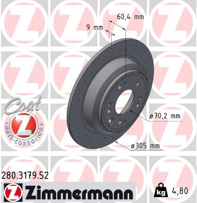 ZIMMERMANN 280.3179.52 Brake Disc