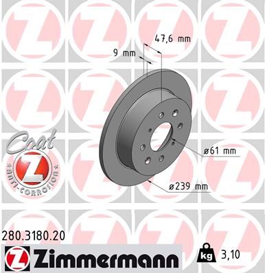 ZIMMERMANN 280.3180.20 Brake Disc