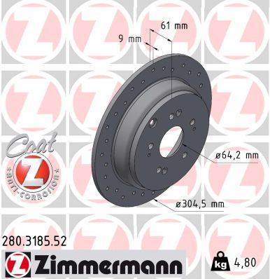 ZIMMERMANN 280.3185.52 Brake Disc
