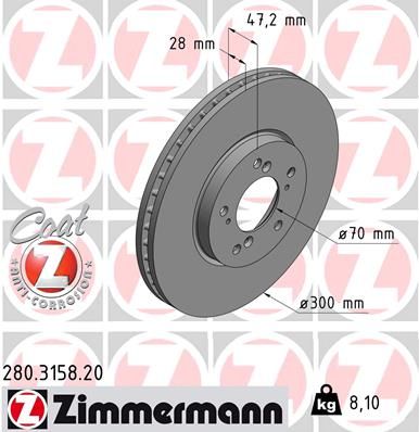 ZIMMERMANN 280.3158.20 Brake Disc