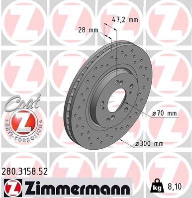 ZIMMERMANN 280.3158.52 Brake Disc