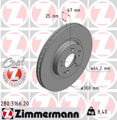 ZIMMERMANN 280.3166.20 Brake Disc