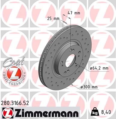 ZIMMERMANN 280.3166.52 Brake Disc