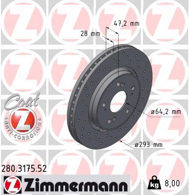 Brake Disc ZIMMERMANN 280.3175.52