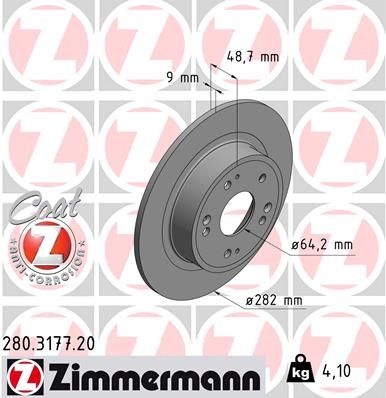 ZIMMERMANN 280.3177.20 Brake Disc