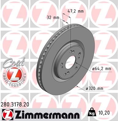 Brake Disc ZIMMERMANN 280.3178.20