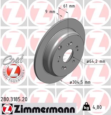 ZIMMERMANN 280.3185.20 Brake Disc
